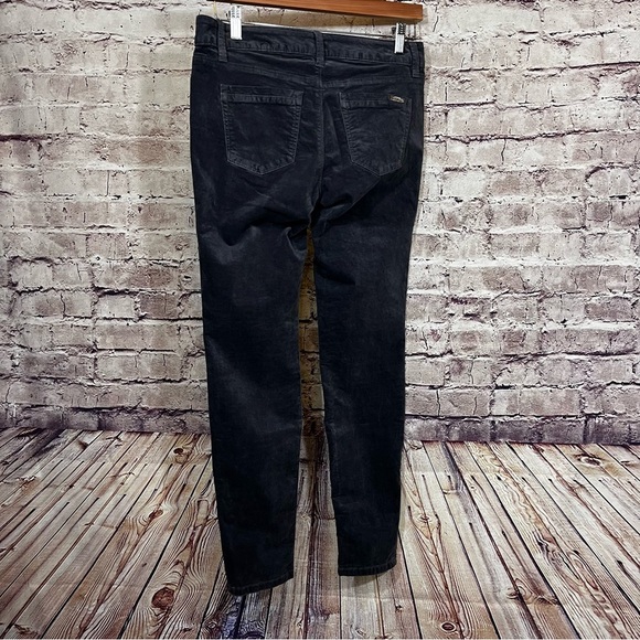 White House Black Market Gray Velvet Skinny Zipper Hem Pants - Picture 6 of 9